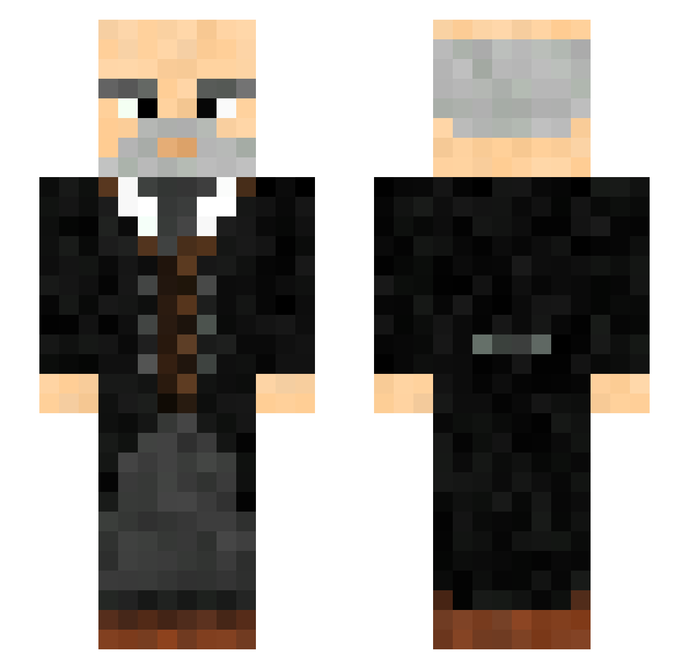 Noah555 Minecraft skin, front and back view