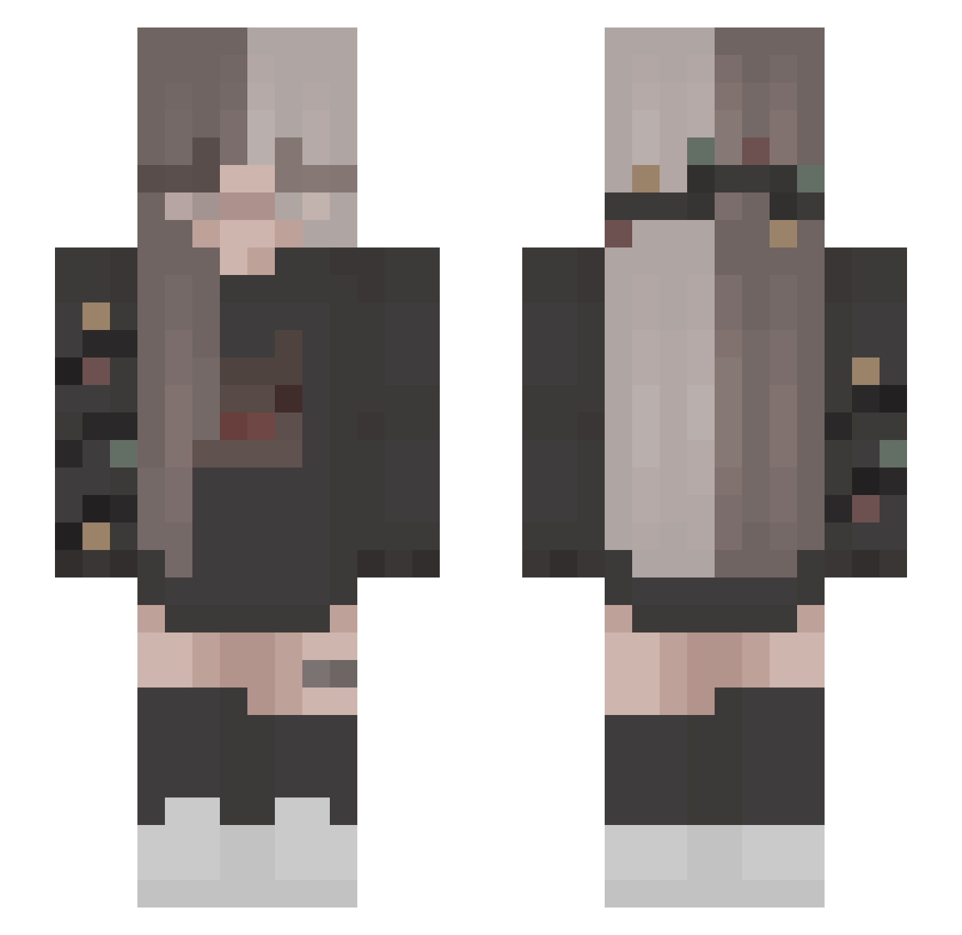 HypnoticClarity Minecraft skin, front and back view