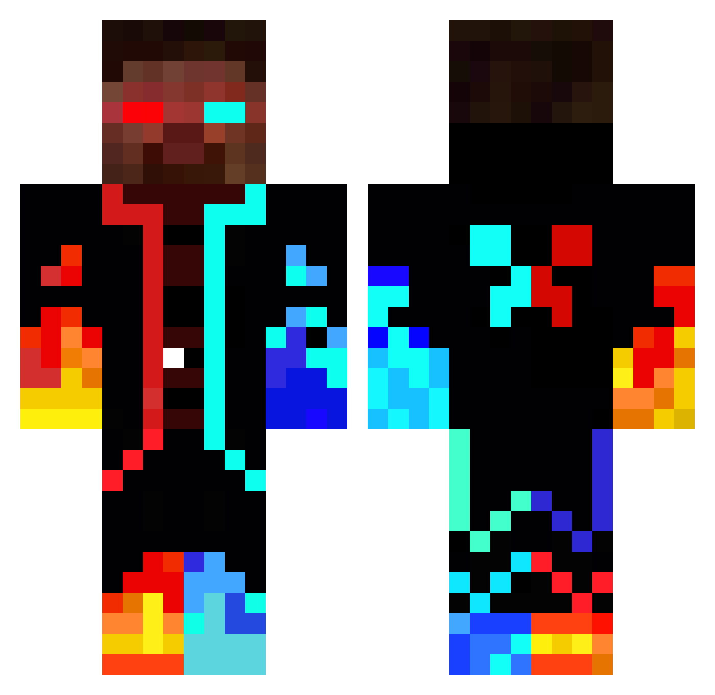 pierre99 Minecraft skin, front and back view