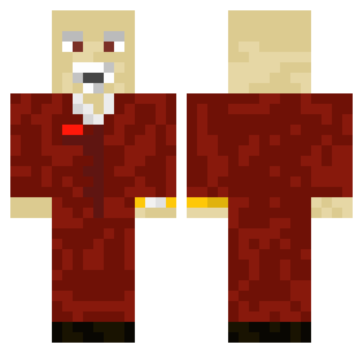 CKills Minecraft skin, front and back view