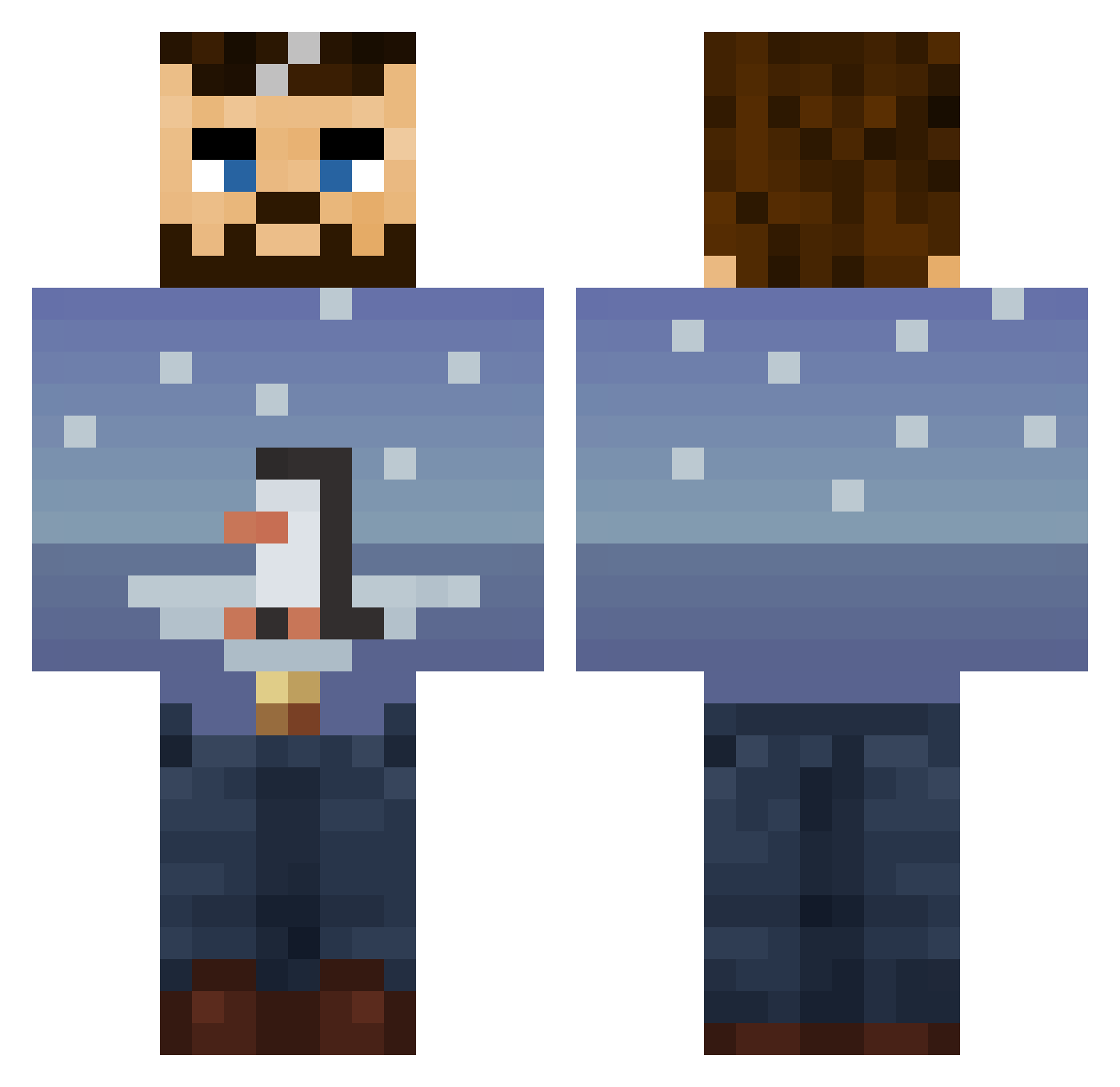 Mcaj74 Minecraft skin, front and back view