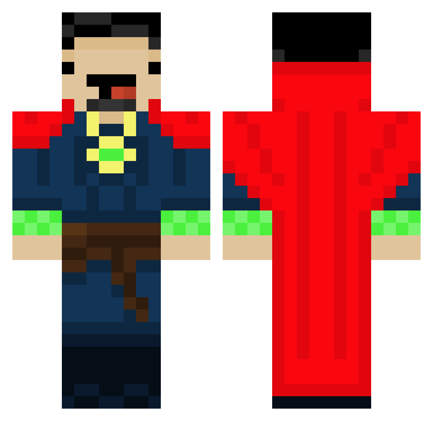 Kratus Minecraft skin, front and back view
