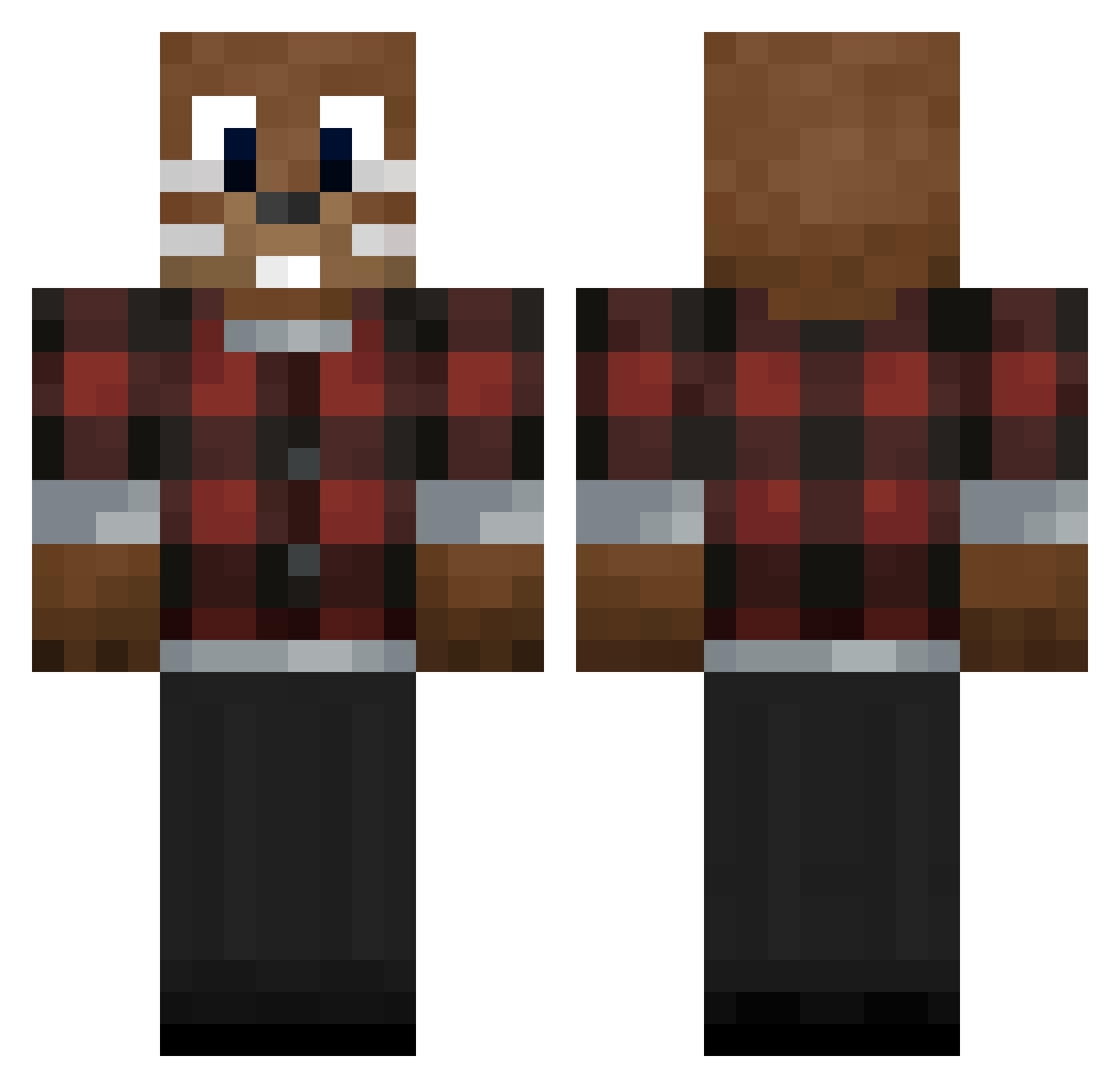 Mowse Minecraft skin, front and back view