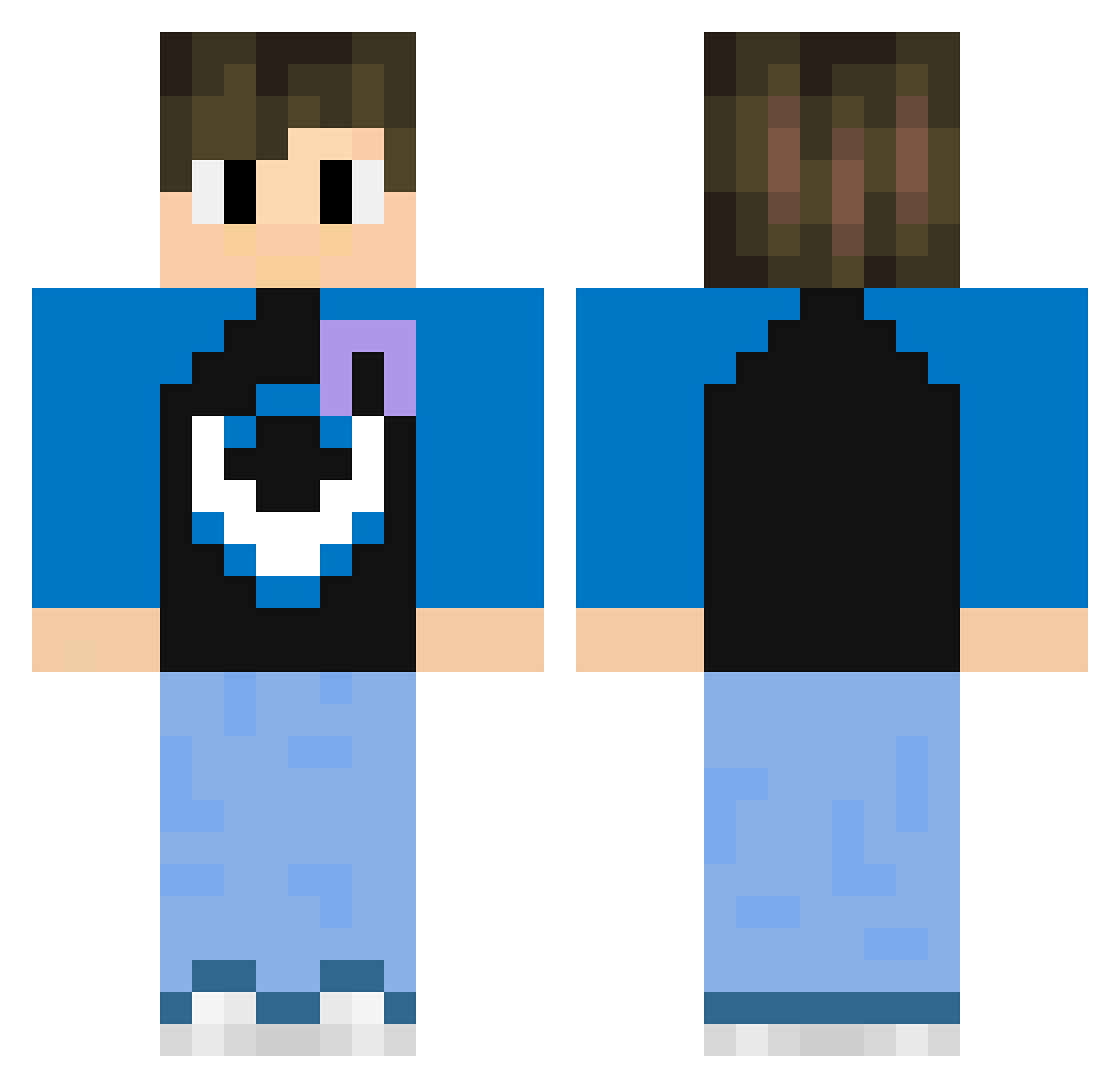 VraxTwo Minecraft skin, front and back view