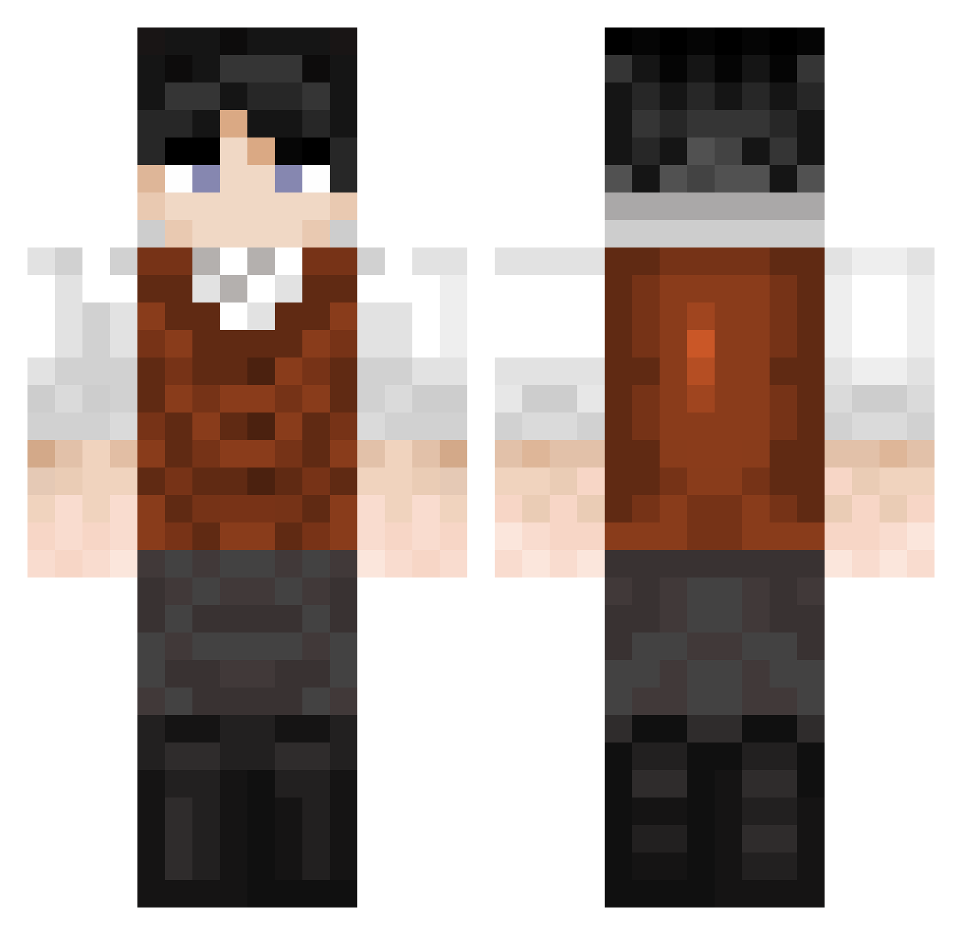 tokupy Minecraft skin, front and back view