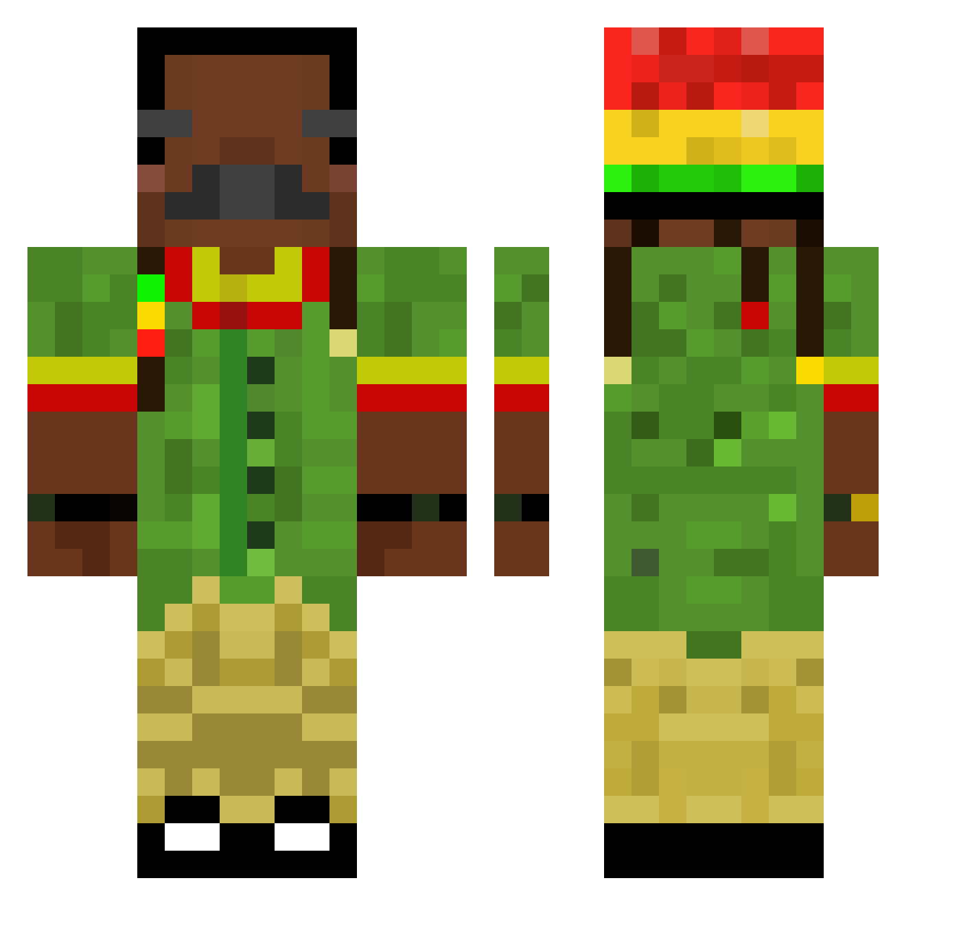 fot Minecraft skin, front and back view