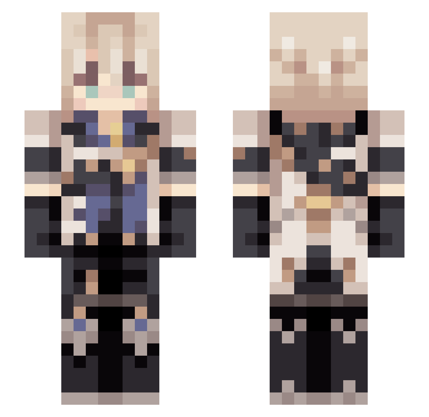 Huitsol Minecraft skin, front and back view