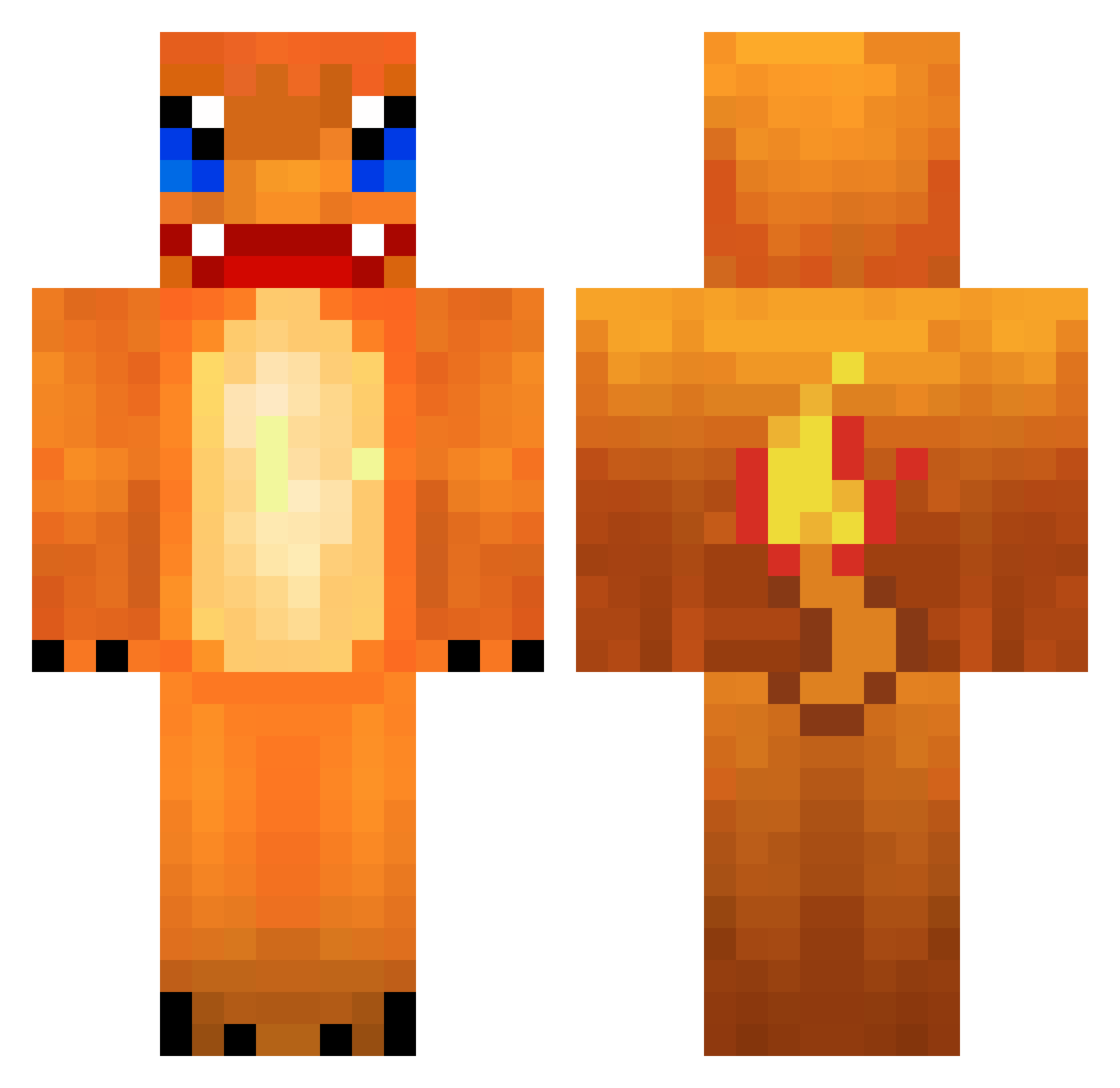 afjt Minecraft skin, front and back view