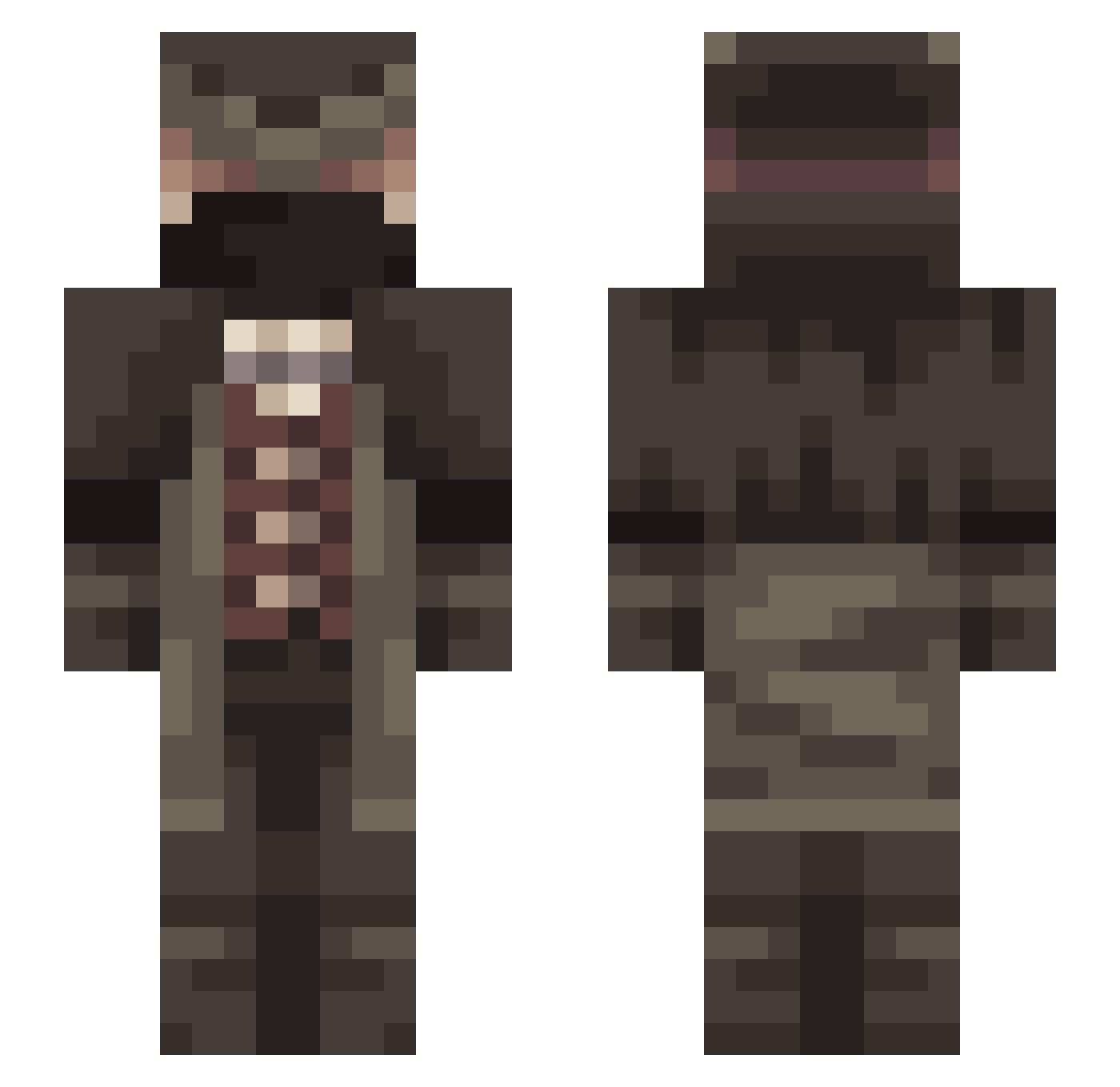 DabiSenpai Minecraft skin, front and back view