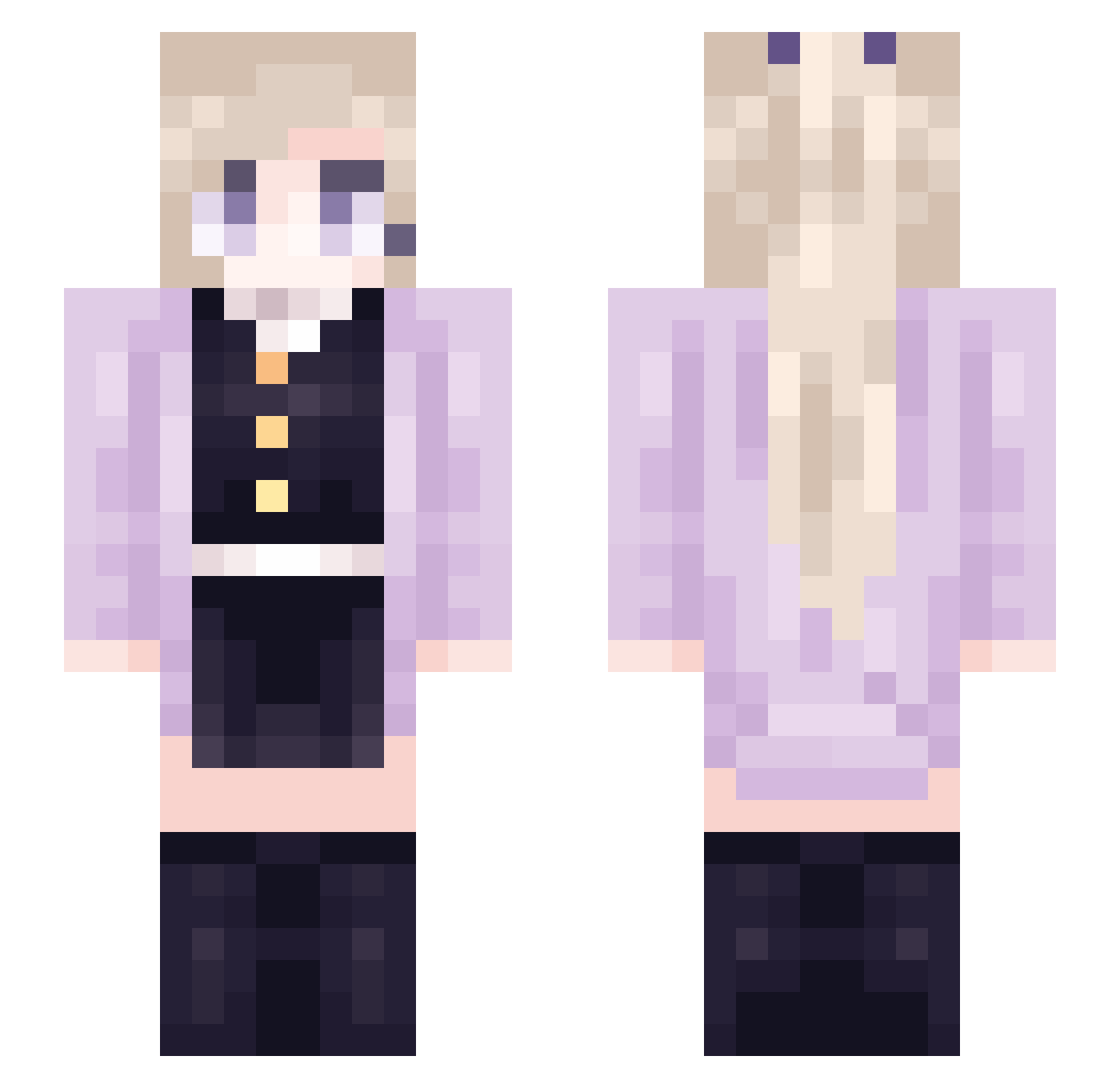 Queen_ofTheSimps Minecraft skin, front and back view