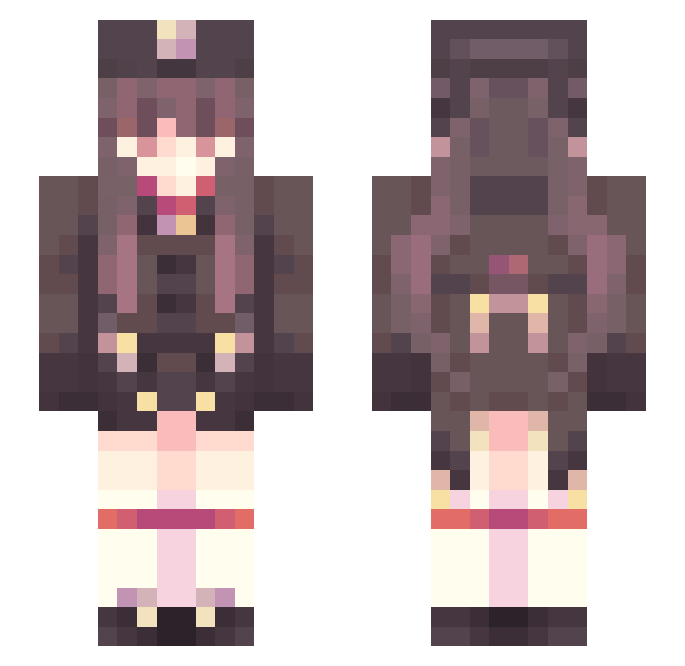 Potechi1501 Minecraft skin, front and back view