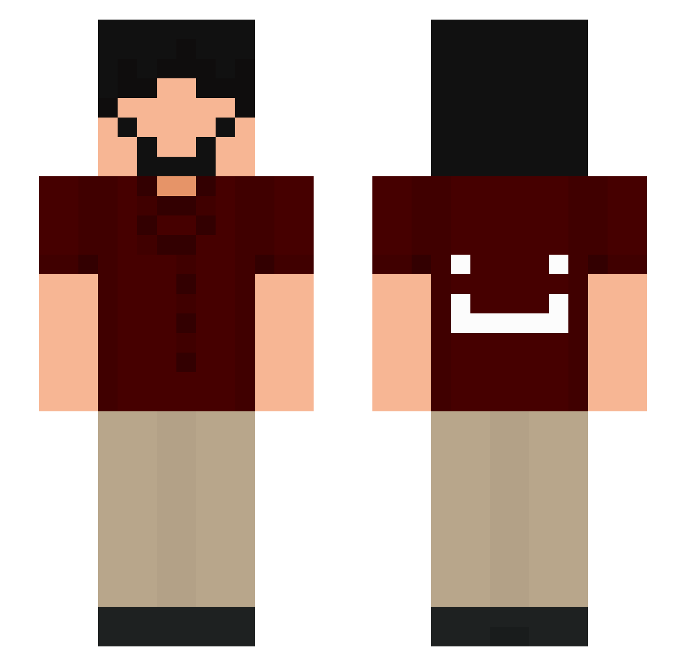 mr_plutoalgustty Minecraft skin, front and back view