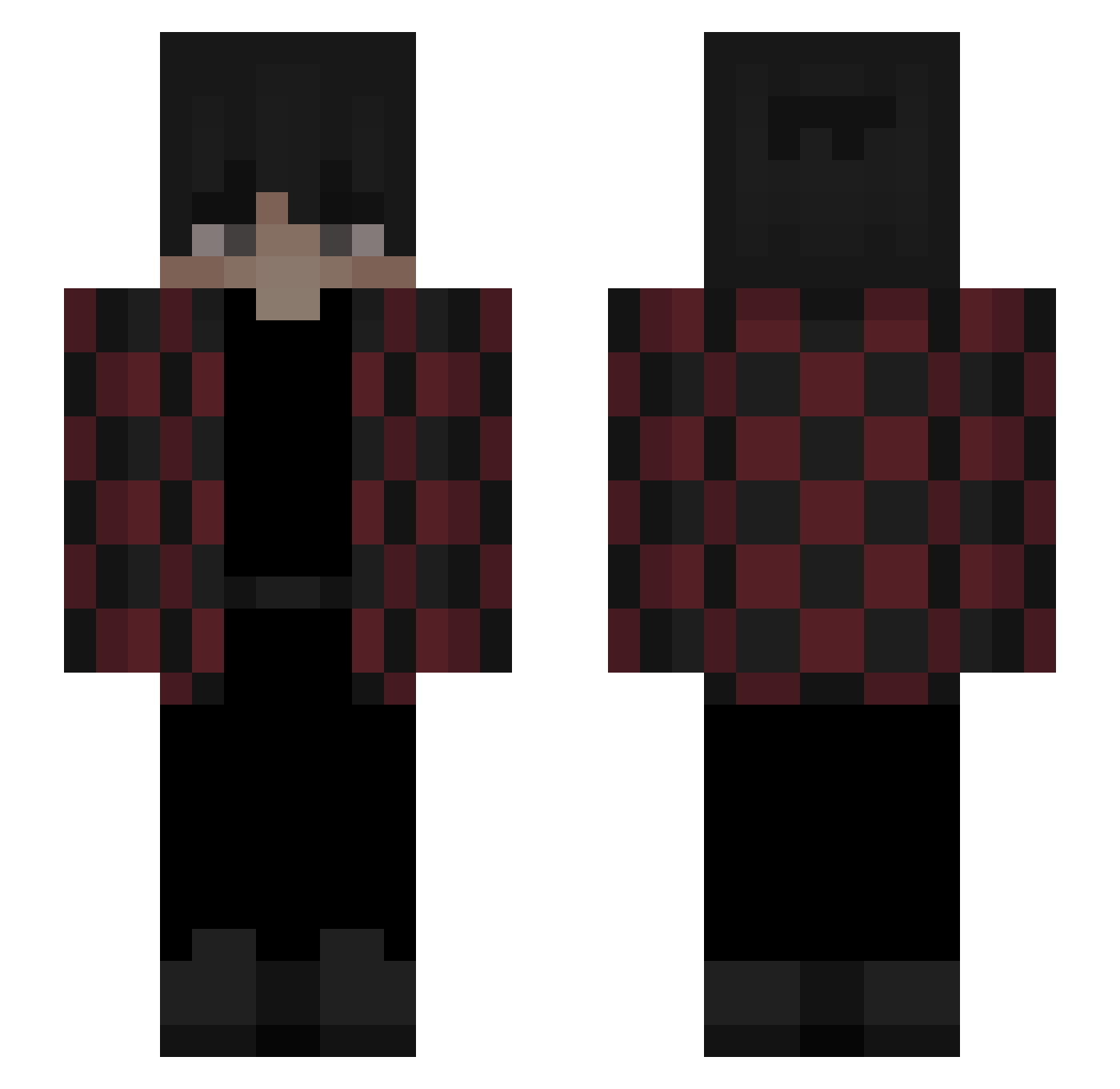 TBooth Minecraft skin, front and back view