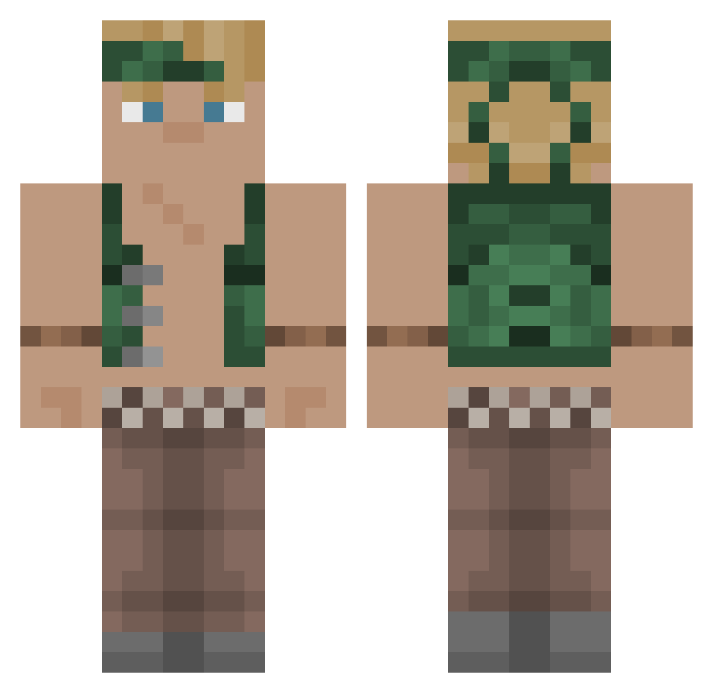 Miccoolio Minecraft skin, front and back view