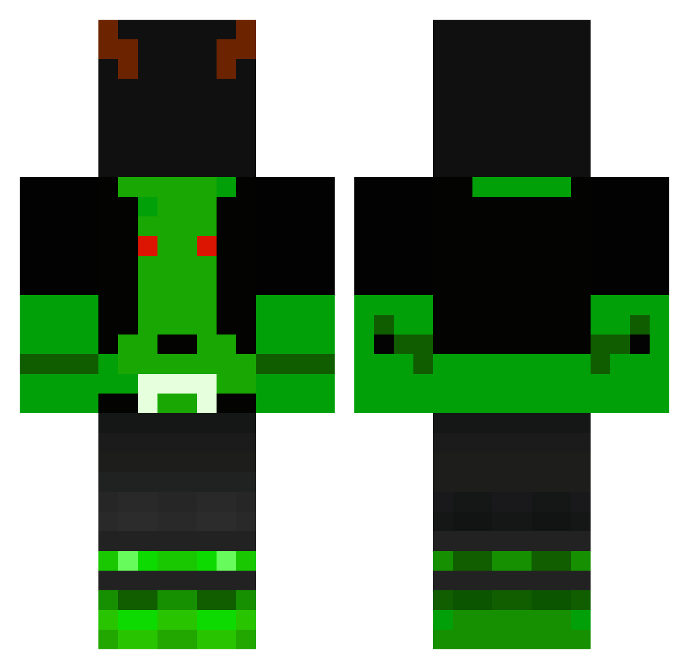 Yocks Minecraft skin, front and back view