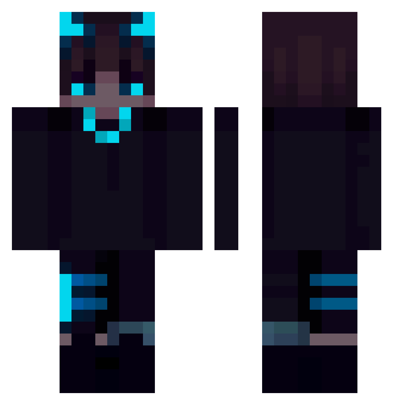 theov12 Minecraft skin, front and back view
