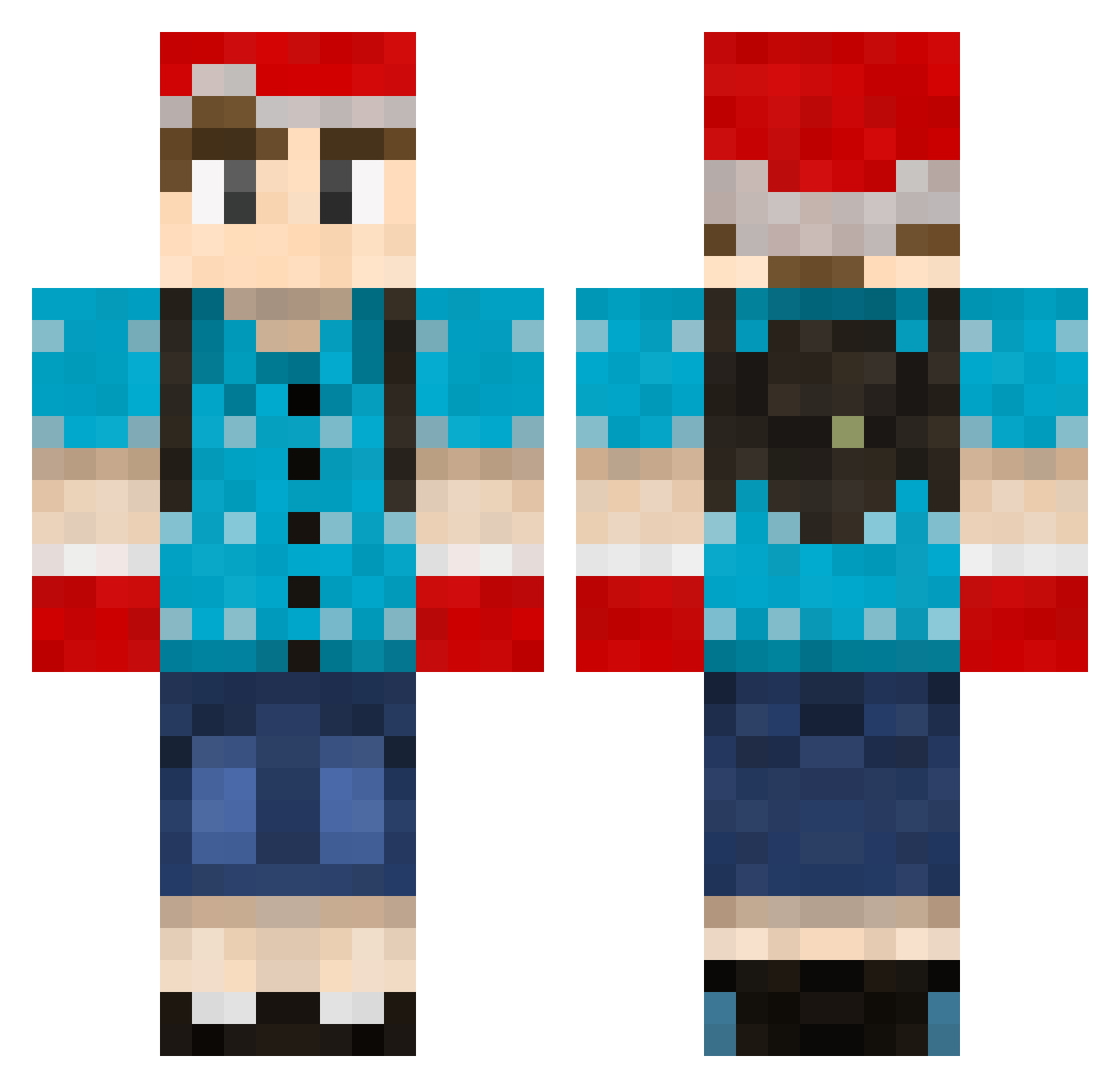 Reproach Minecraft skin, front and back view