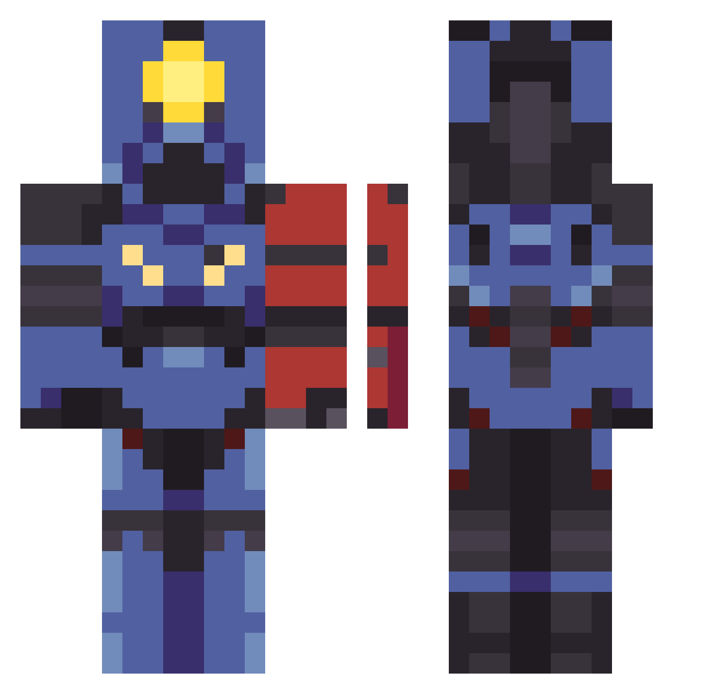 Fraaaann_j Minecraft skin, front and back view