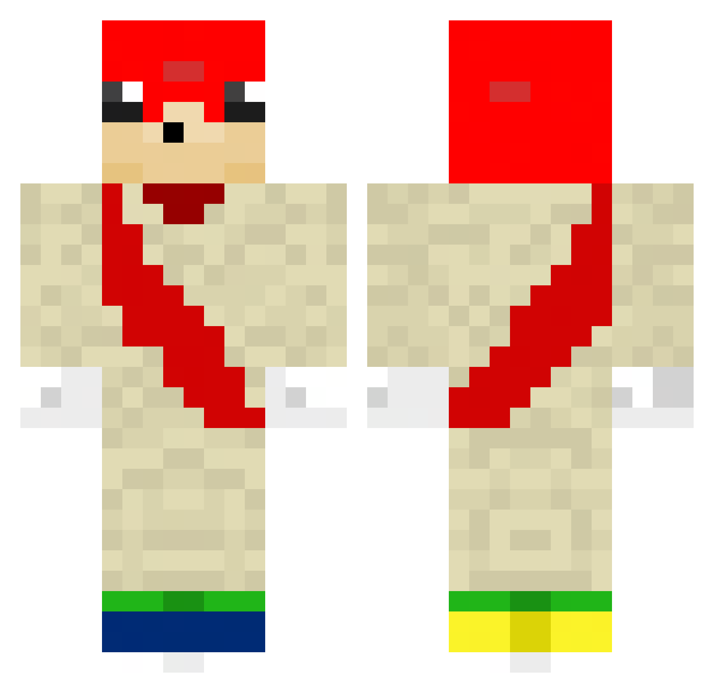 slaluvas Minecraft skin, front and back view