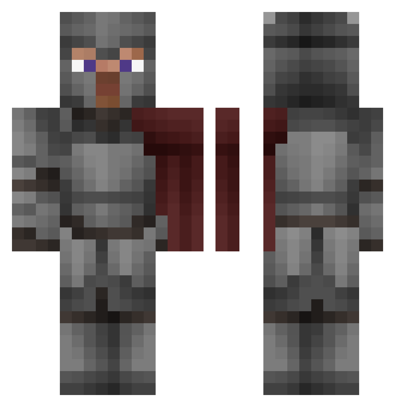 typeDave Minecraft skin, front and back view
