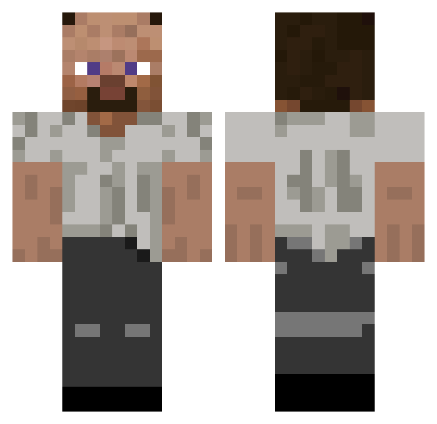 Zurig6 Minecraft skin, front and back view