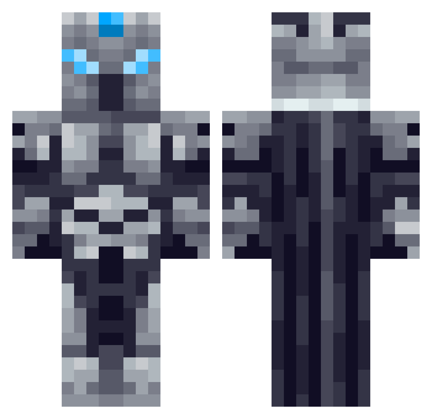 MrJv11 Minecraft skin, front and back view