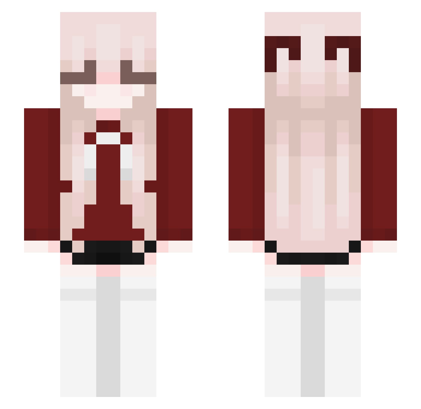 Vituperations Minecraft skin, front and back view