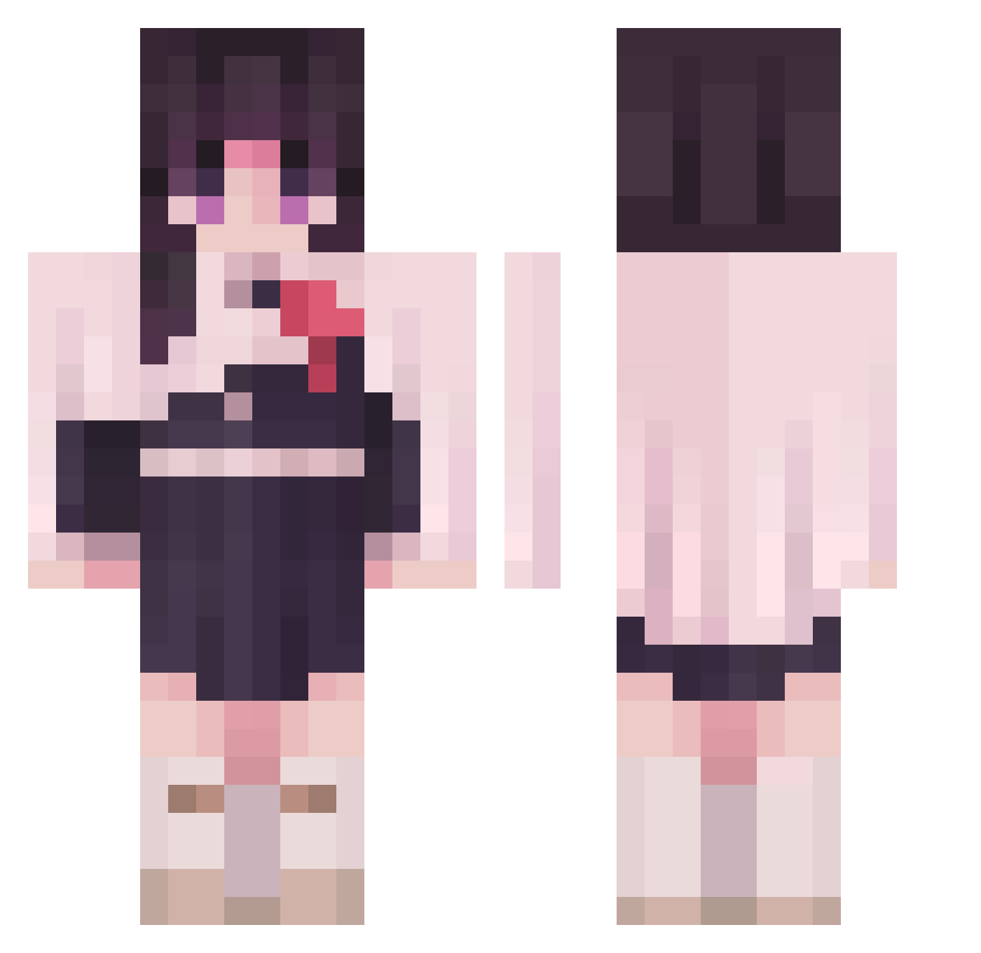 Mikiverse0 Minecraft skin, front and back view