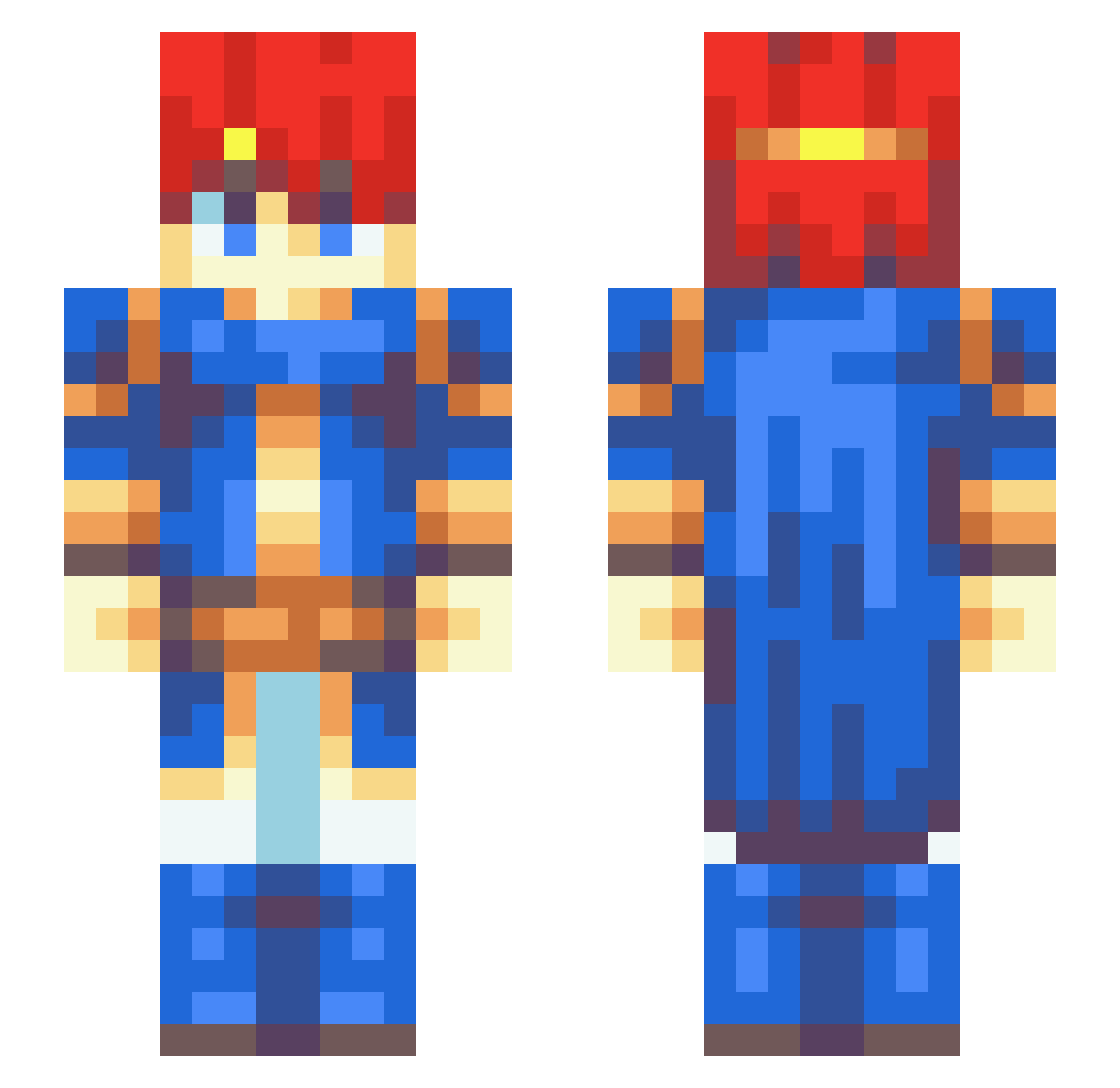 MorganaLeGays Minecraft skin, front and back view