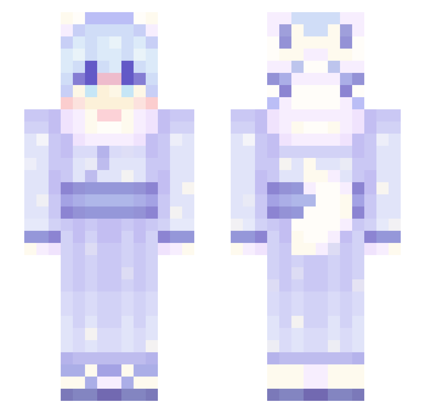 Pingable_ Minecraft skin, front and back view