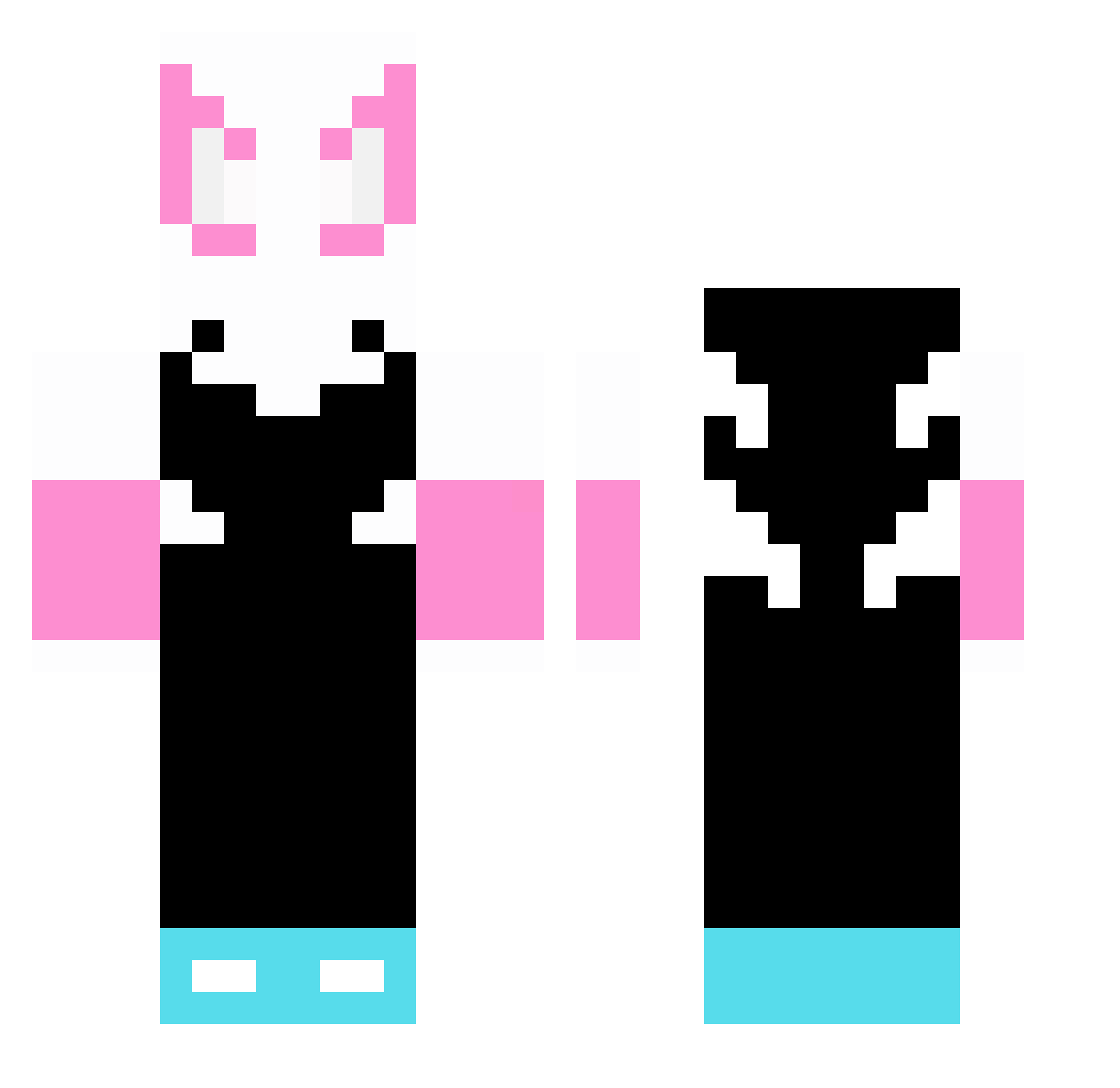 Ser0t0nina Minecraft skin, front and back view