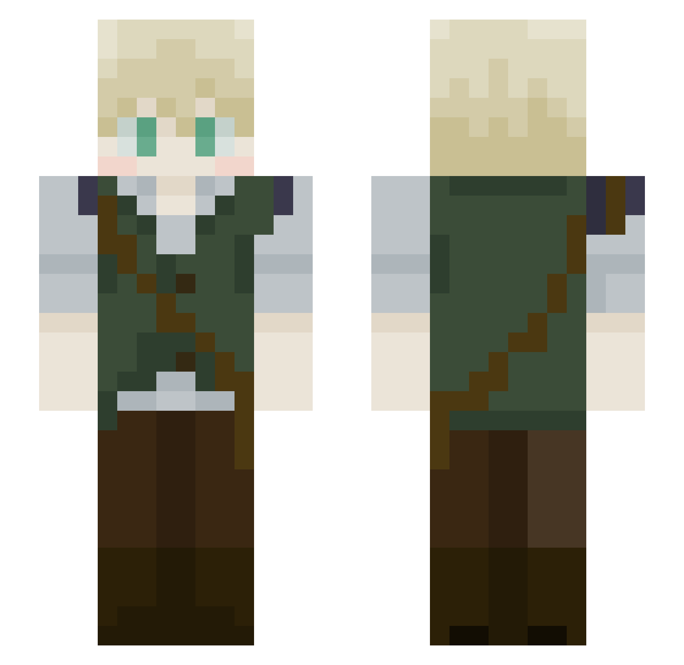 Alessous Minecraft skin, front and back view