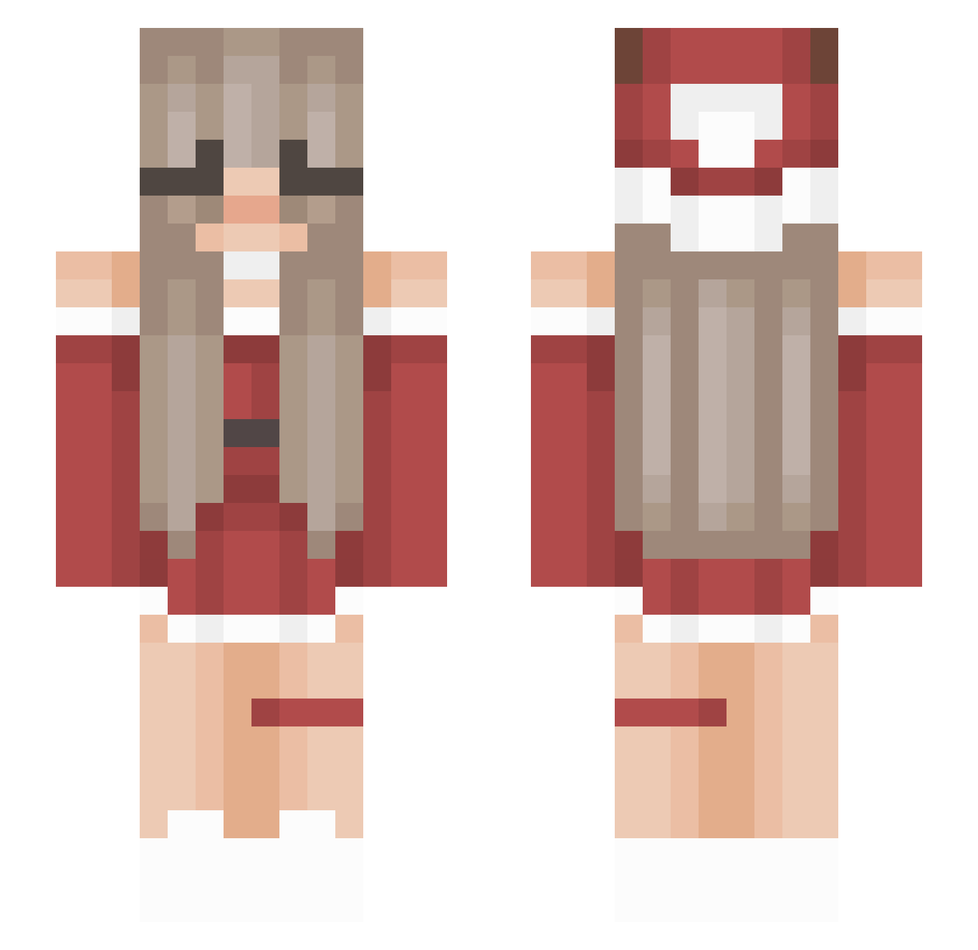 2AMskitz Minecraft skin, front and back view