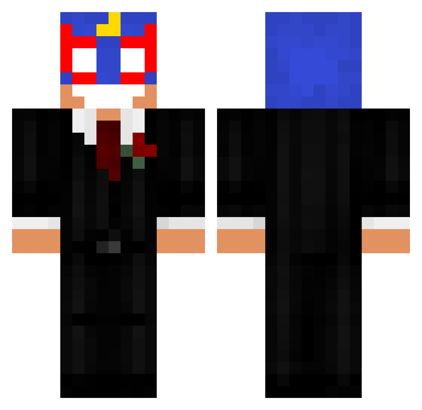 Kommander013 Minecraft skin, front and back view