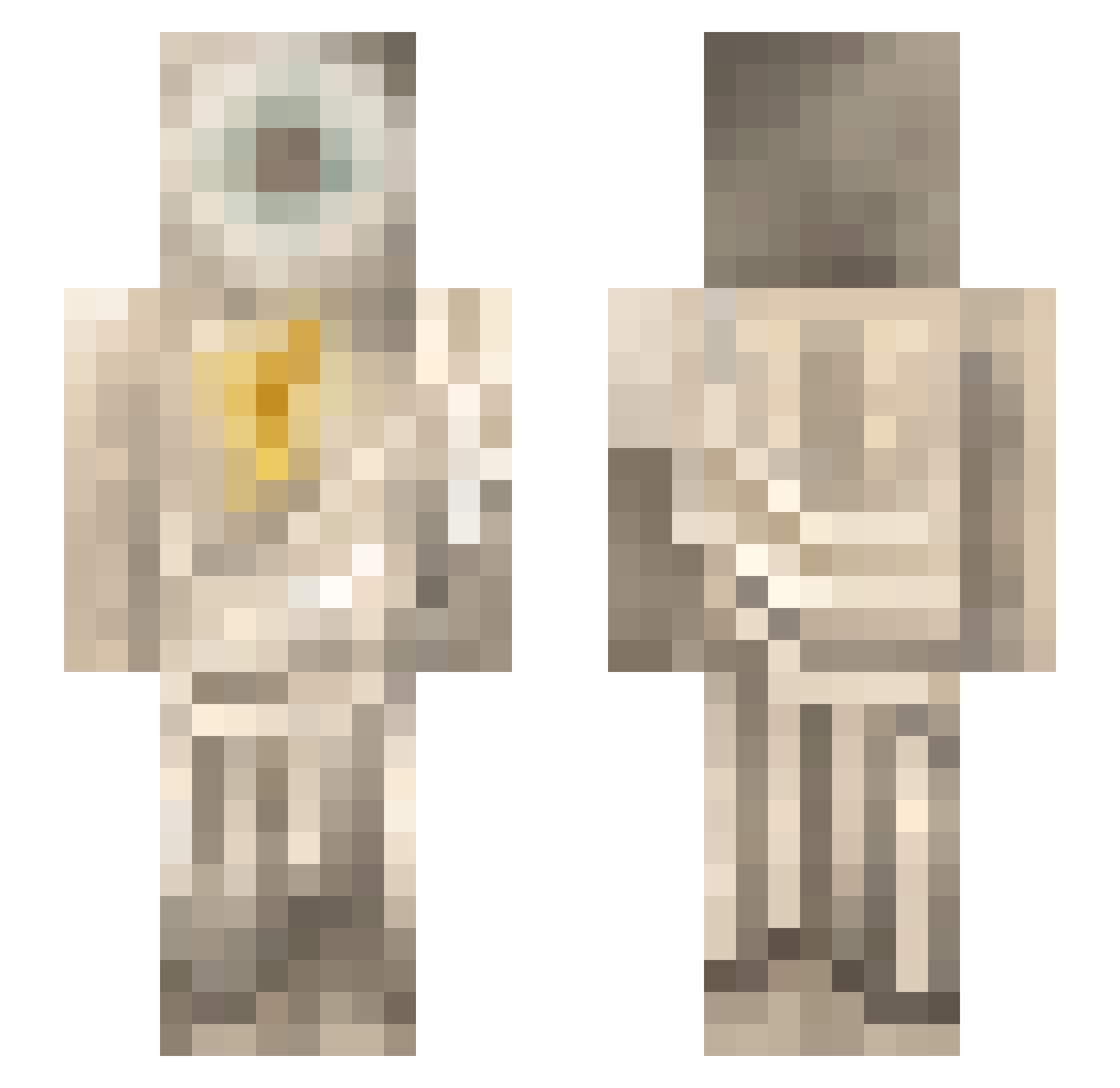 Jamie3 Minecraft skin, front and back view