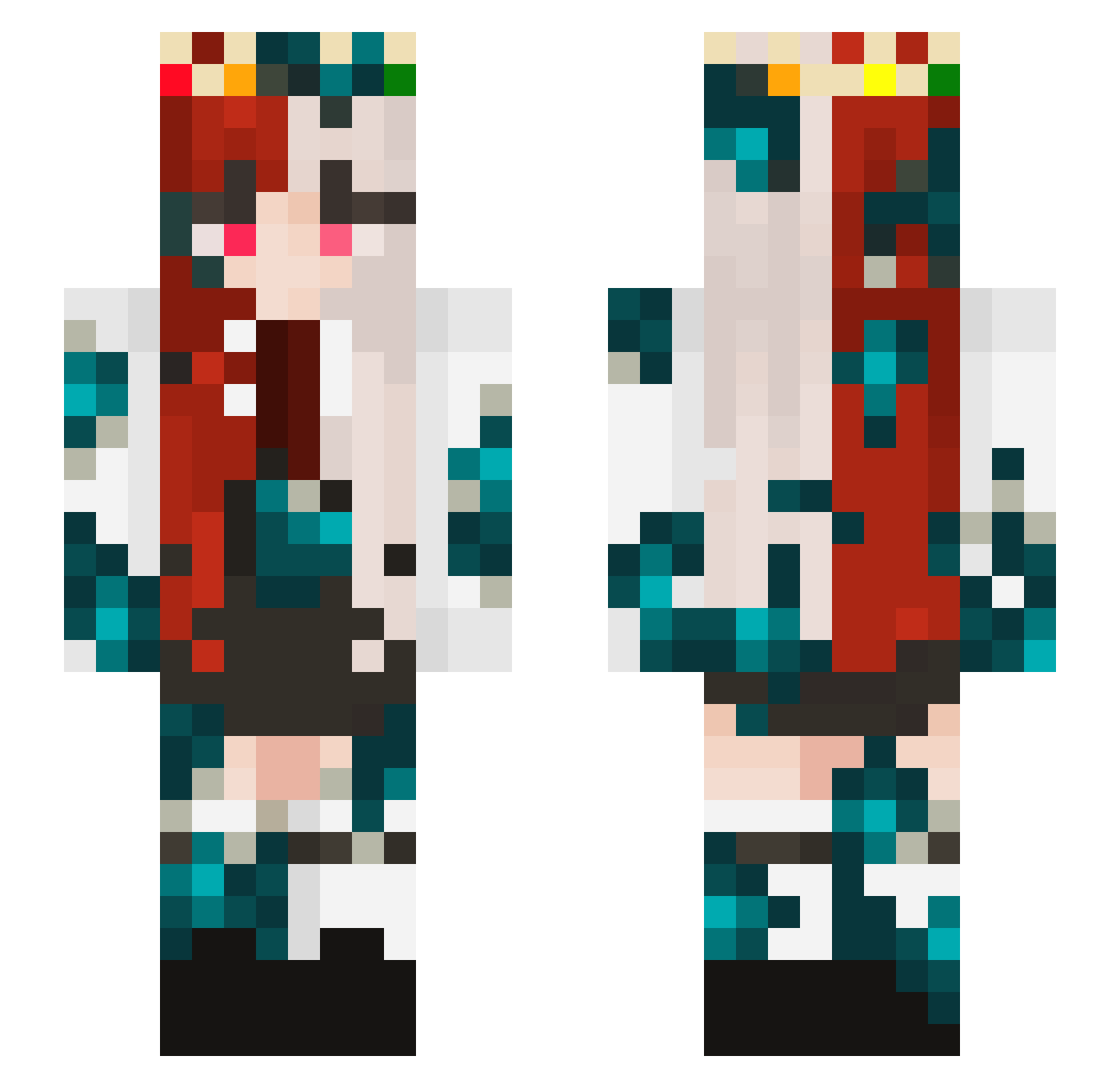 0Moon7 Minecraft skin, front and back view