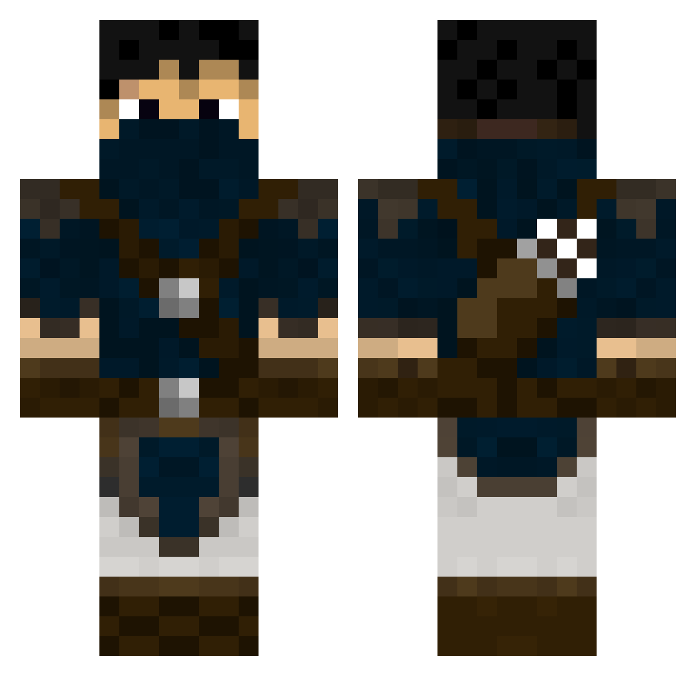 Sculptures Minecraft skin, front and back view