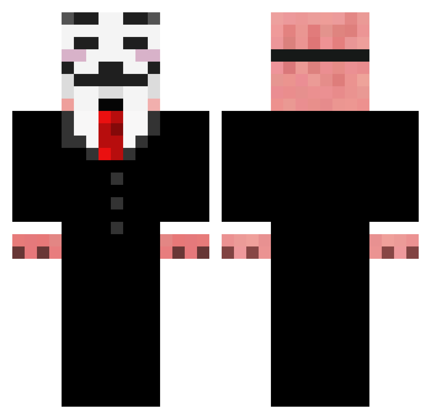HuevosAlRobert Minecraft skin, front and back view