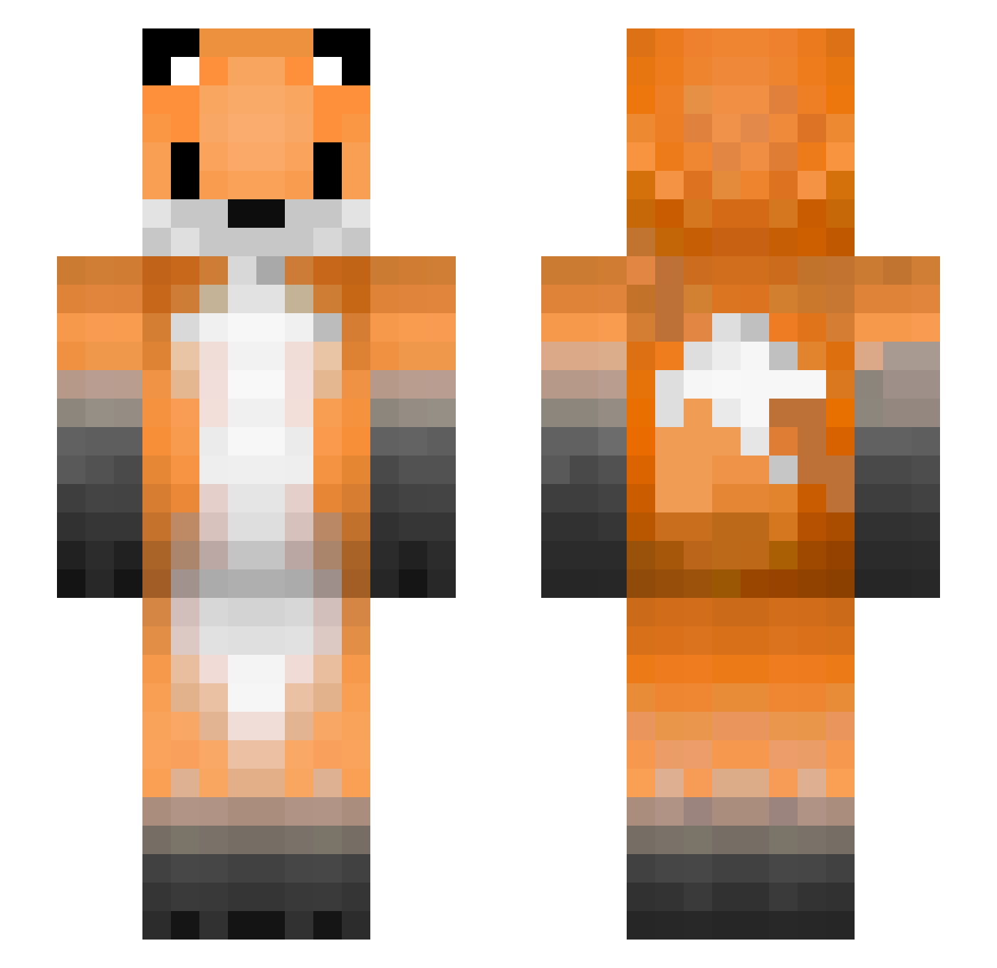 RKGPLAYER Minecraft skin, front and back view