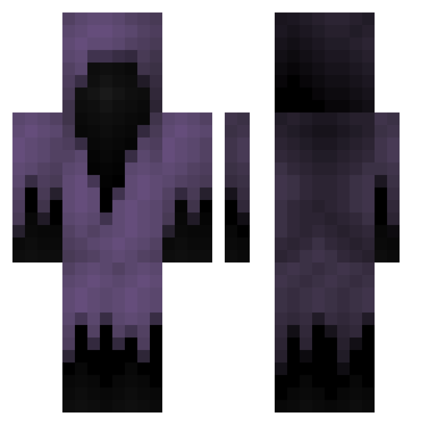 ToastyPlanty Minecraft skin, front and back view