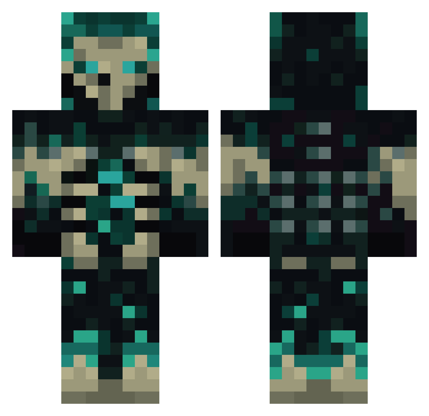 Axolotl_King06 Minecraft skin, front and back view