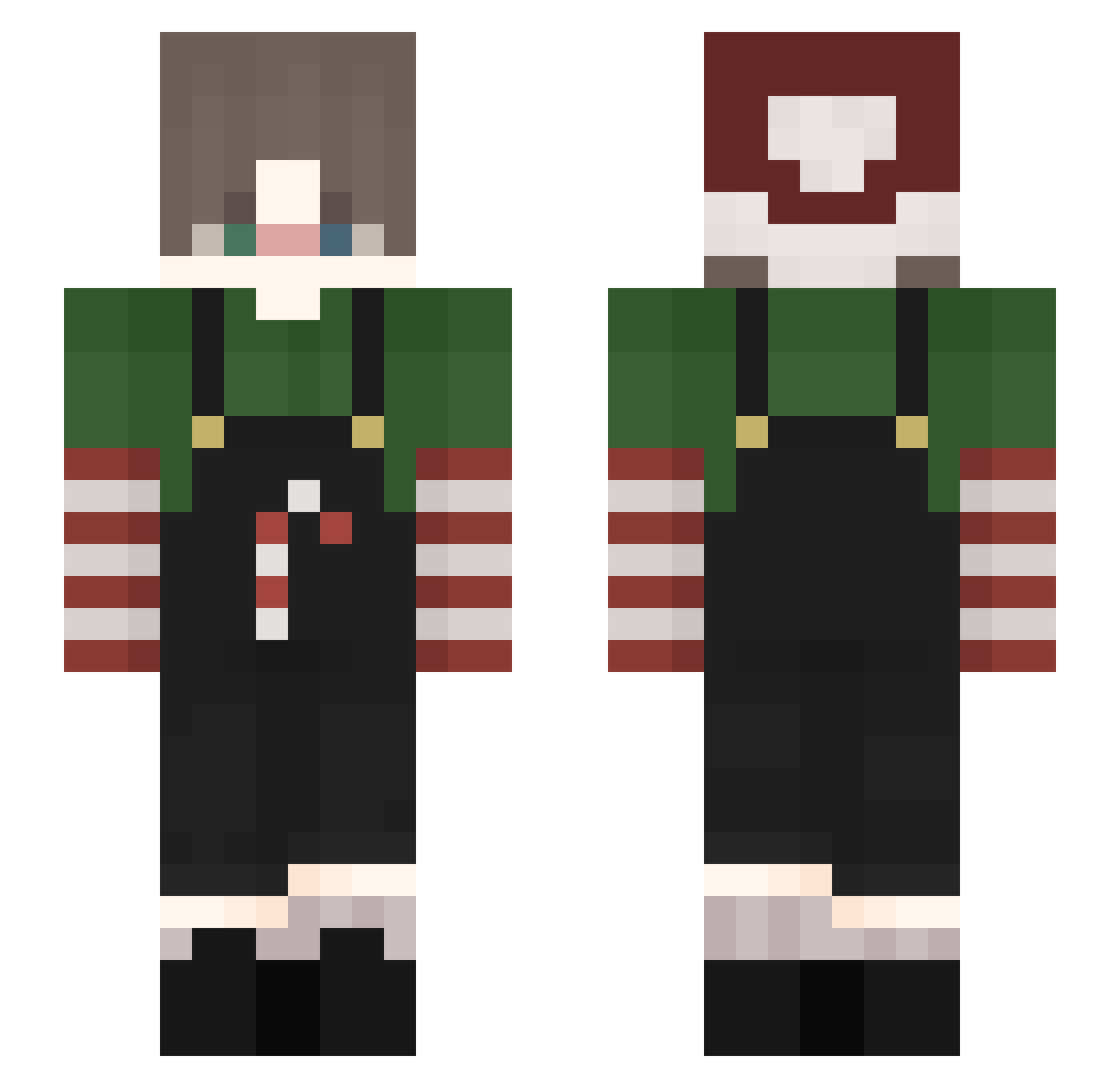 Scaurofa Minecraft skin, front and back view
