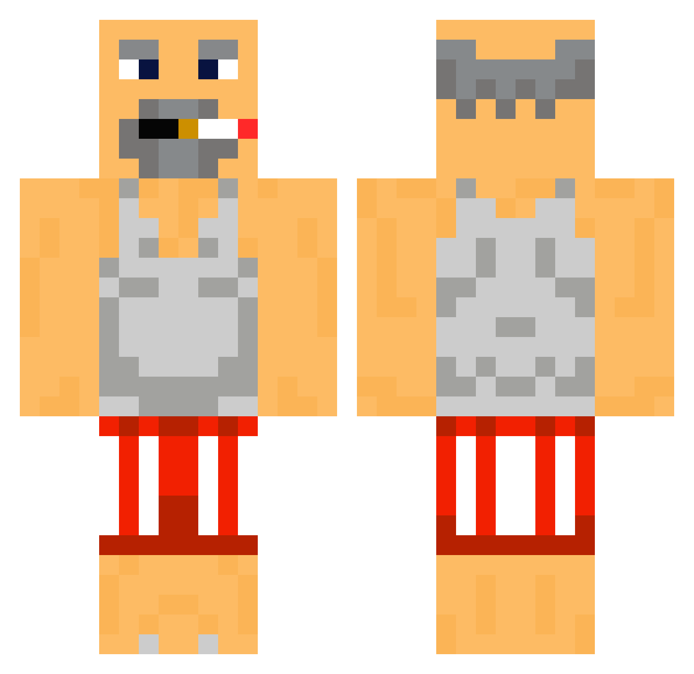 Simongame Minecraft skin, front and back view