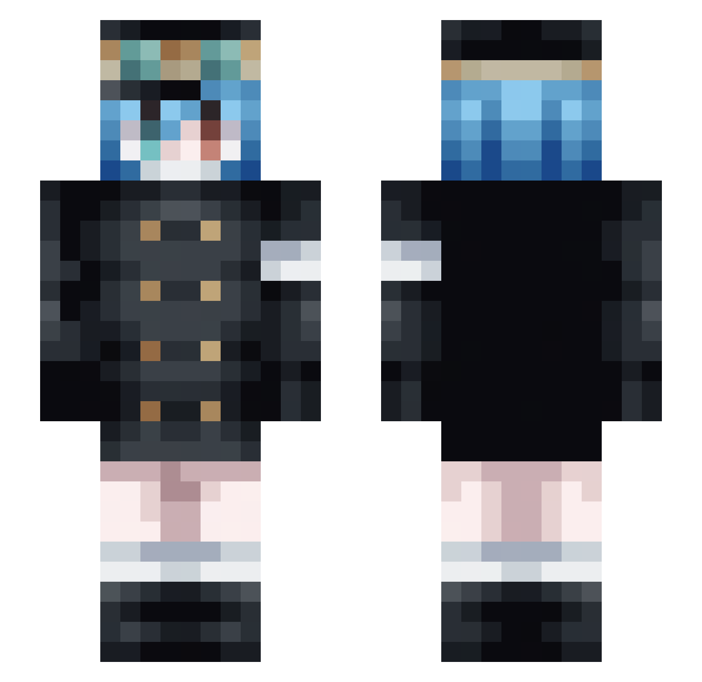 SandwichSinclair Minecraft skin, front and back view