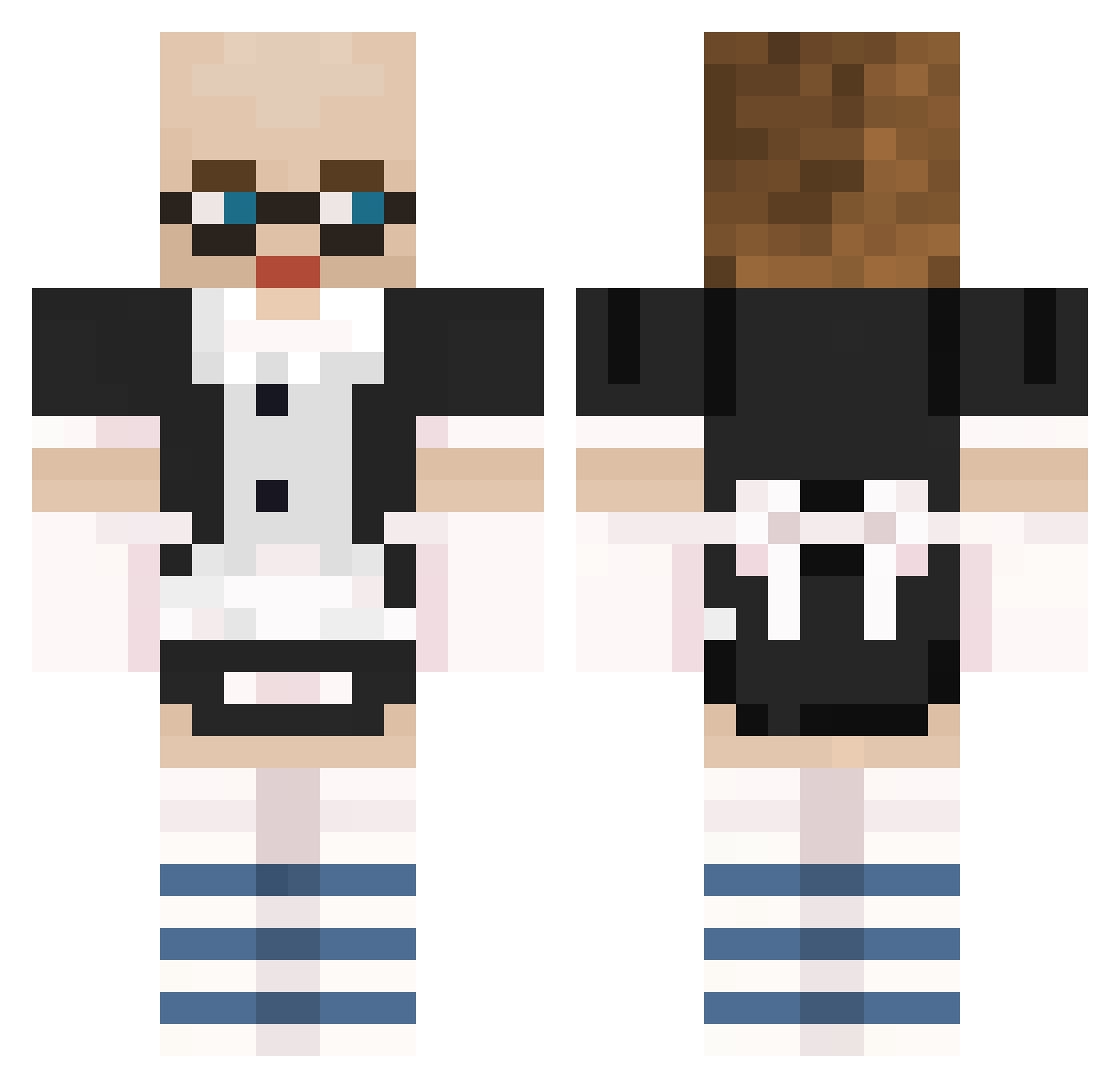 Fore4ead Minecraft skin, front and back view