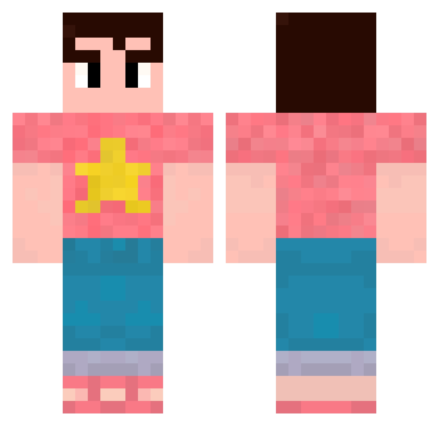 BigMark Minecraft skin, front and back view