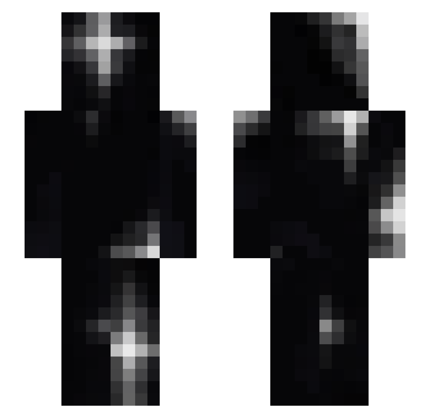 Salmanuk Minecraft skin, front and back view