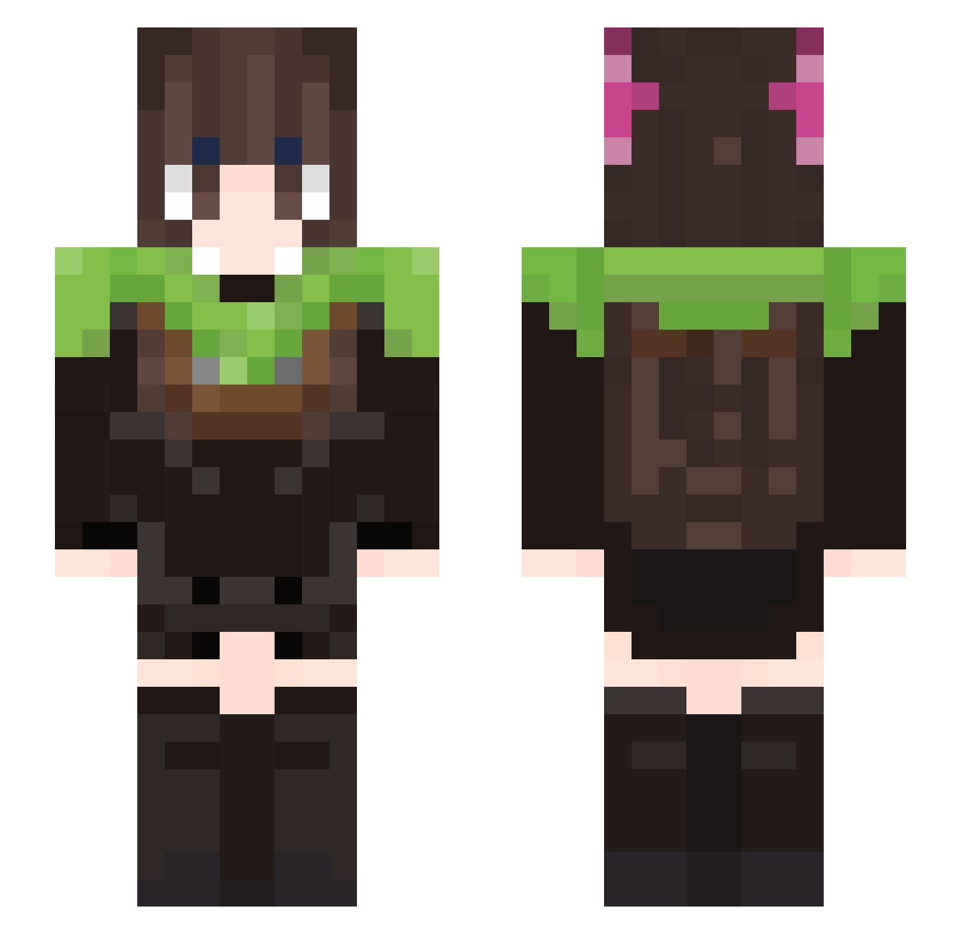 MagicalNA_CN Minecraft skin, front and back view