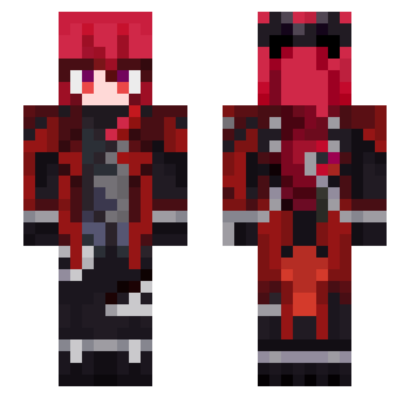 Dovahkiiin1598 Minecraft skin, front and back view