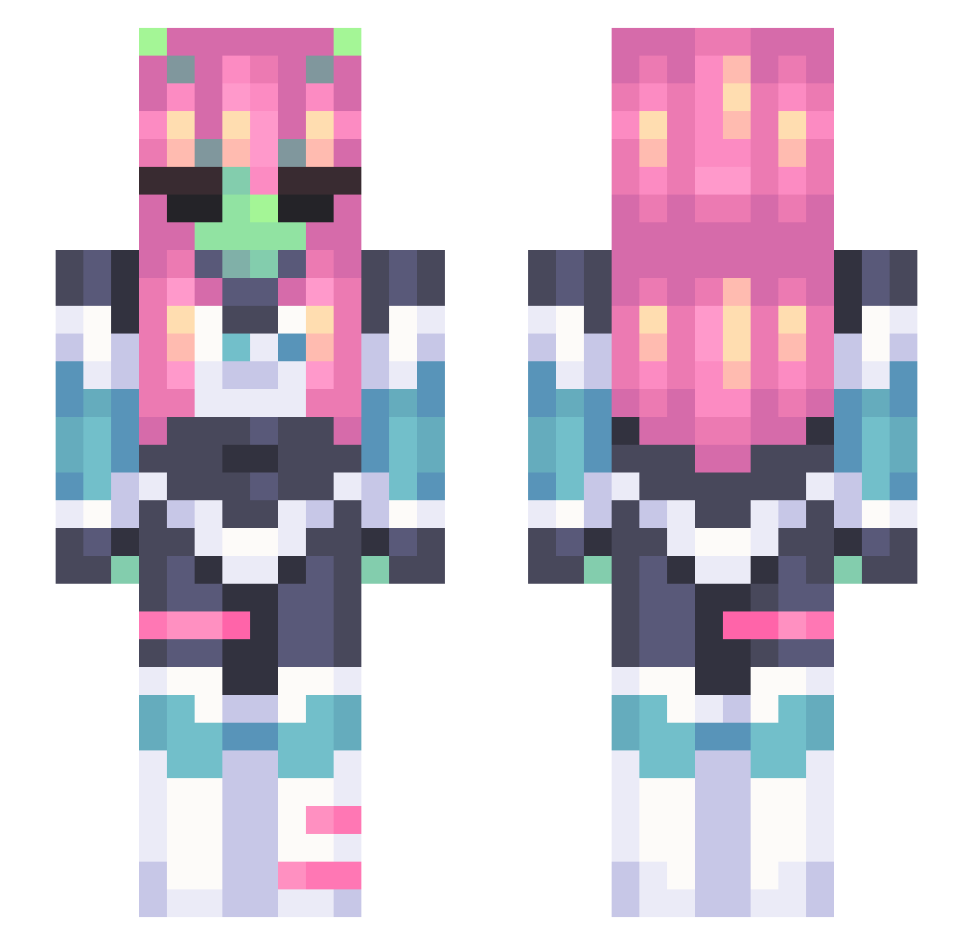 Wawannus Minecraft skin, front and back view